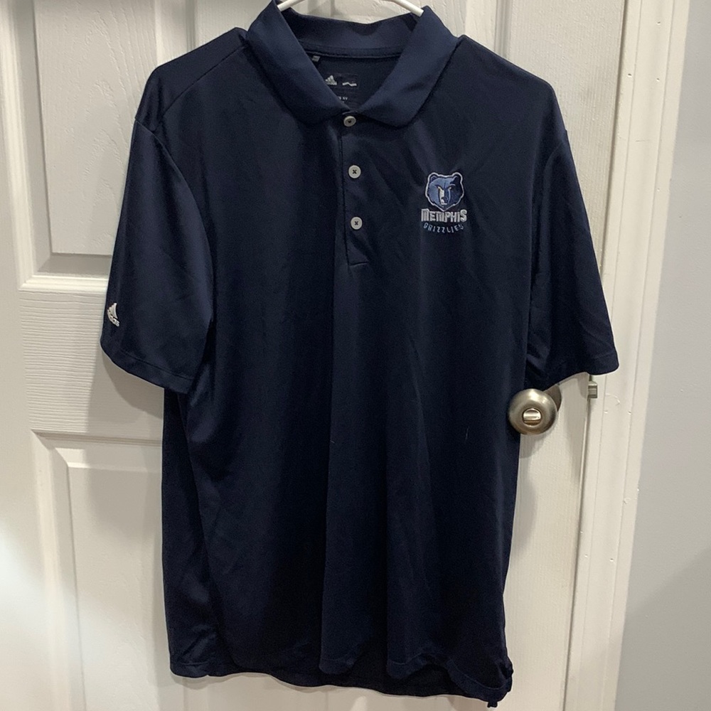 adidas golf polo - Grizzlies branded. Never worn, great condition. Size Large.